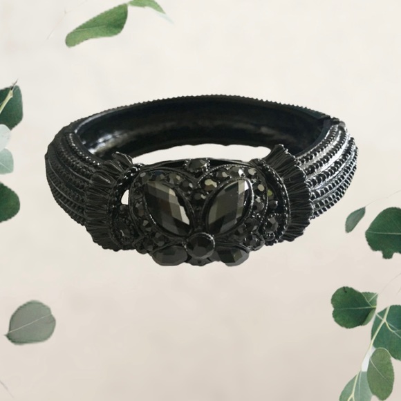 Vintage black hinge bracelet - Picture 1 of 4